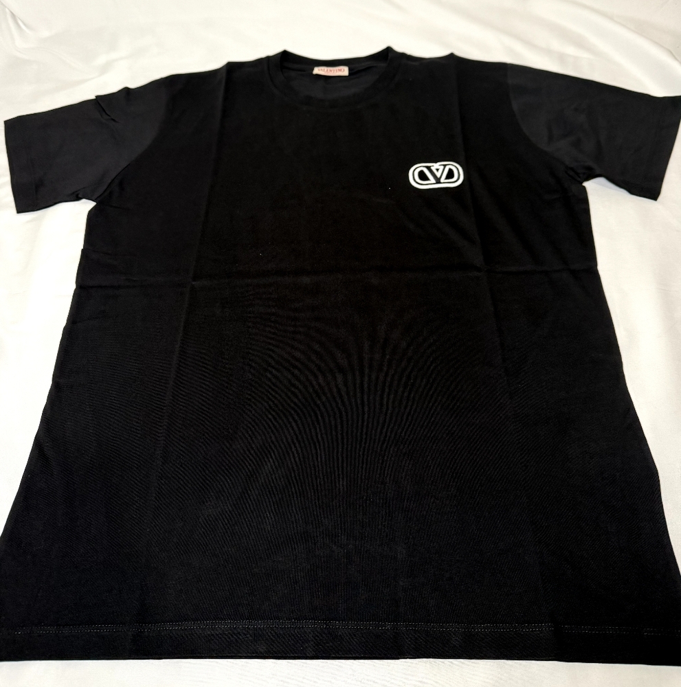 Valentino Black Short Sleeve Tee with Logo